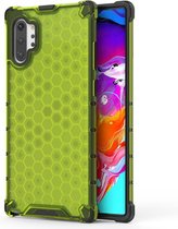 Shockproof Honeycomb PC + TPU Case voor Galaxy Note 10+ (groen)