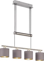 LED Hanglamp - Trion Gorino - E14 Fitting - 4-lichts - Rechthoek - Mat Bruin - Aluminium - BSE