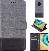 Voor Huawei Mate 30 Pro MUMXA MX102 horizontale flip canvas stiksels lederen tas met houder en kaartsleuven en portemonnee (zwart)