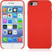 Voor iPhone 8 & 7 Pure Color Liquid Silicone + PC Shockproof Defender Case (rood)