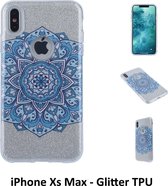 Uniek motief Glitter flower TPU Achterkant voor Apple iPhone Xs Max- 8719273282588