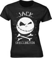 The Nightmare Before Christmas Dames Tshirt -L- Jack Face Zwart
