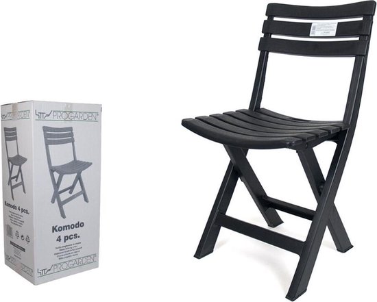 Praktische Klapstoelen set - 4 x vouwstoel – zwart – Praktisch – Inklapbaar  - Tuin –... | bol.com
