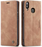 caseme - Hoesje geschikt voor Samsung Galaxy A20e - wallet book case - magneetsluiting - licht bruin