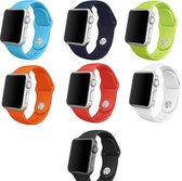 Multipack Siliconen sportbandje geschikt voor Apple Watch 38-40mm 7 kleuren - SmartphoneClip.nl
