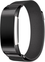 Milanees bandje Zwart -  geschikt voor Fitbit Charge 2