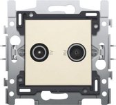NIKO Prise coax 2x simple EDU tv + FM, crème [100-69500]