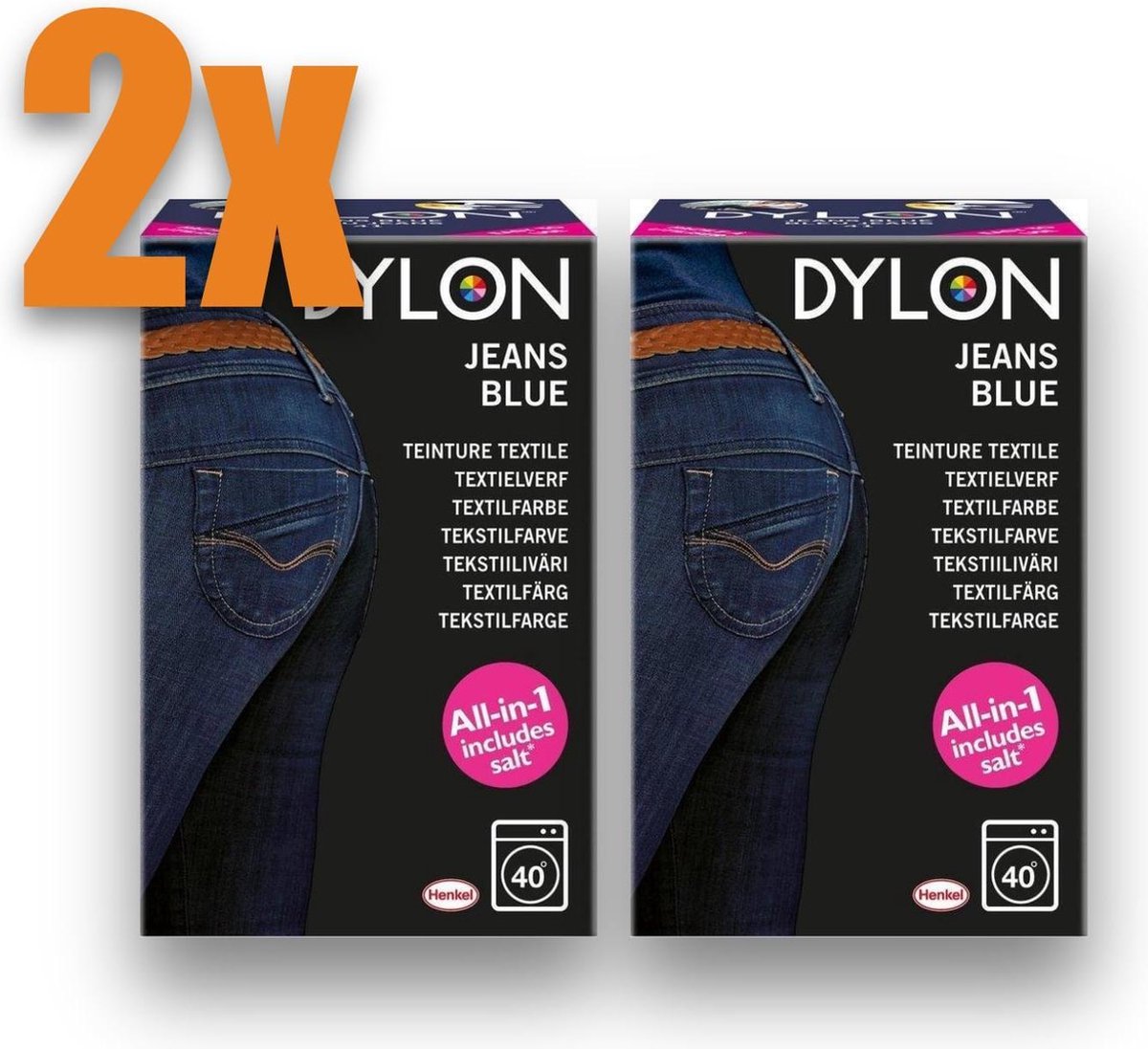 Dylon Textielverf Set - Jeans Blue - 2x 350 g | bol.com