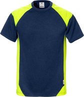 Fristads T-Shirt 7046 Thv - Marineblauw/hi-vis geel - L