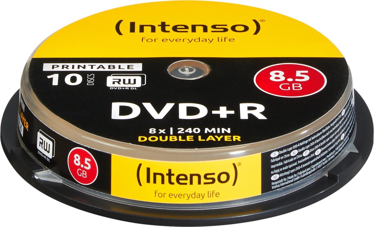 Intenso 1x10 DVD+R 8.5GB 8x Double Layer printable 8,5 Go 10 pièce(s)
