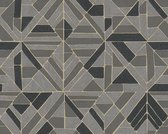 RETRO MOZAIEK BEHANG - Goud Grijs Zwart - AS Creation Pop Style