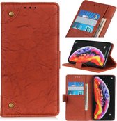 Koperen gesp Retro Crazy Horse Texture Horizontale Flip Leather Case voor OnePlus 7 Pro, met houder & kaartsleuven & portemonnee (bruin)