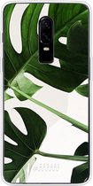 OnePlus 6 Hoesje Transparant TPU Case - Tropical Plants #ffffff