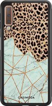 Samsung A7 2018 hoesje - Luipaard marmer mint | Samsung Galaxy A7 (2018) case | Hardcase backcover zwart