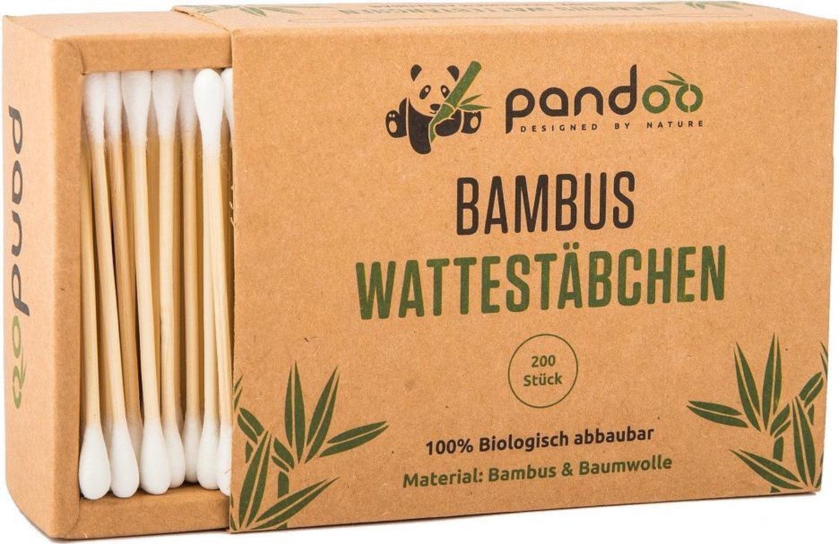 Pandoo wattenstaafjes bamboe en biologisch katoen - 800 stuks