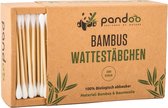Pandoo wattenstaafjes bamboe en biologisch katoen - plasticvrij - 4 x 200 stuks