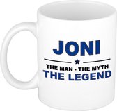 Joni The man, The myth the legend cadeau koffie mok / thee beker 300 ml