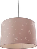 Olucia Stars - Kinderkamer hanglamp - Roze/Wit - E27