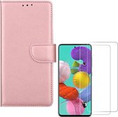 Samsung Galaxy S10 Lite 2020 Portemonnee hoesje Rose Goud met 2 stuks Glas Screen protector