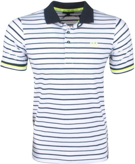 Cars Jeans Heren Polo Raine Gestreept Wit