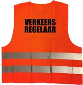 Verkeersregelaar vest / hesje oranje met reflecterende strepen voor volwassenen - wegwerkzaamheden/incidenten/omleiding - veiligheidshesjes / veiligheidsvesten