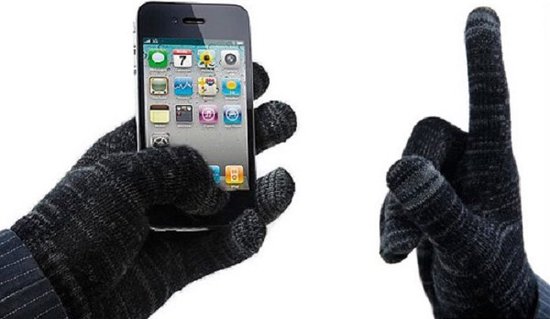 Avanca Touchscreen Handschoenen - Smartphone Handschoenen - One Size - Fuzzy Zwart