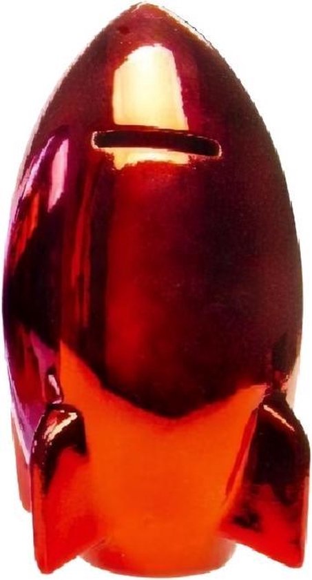 Lg-imports Raket Spaarpot Metallic 15 X 8 Cm Rood | bol