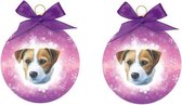 2x stuks dieren kerstballen Jack Russell honden 8 cm - Huisdieren kerstballen Jack Russels honden