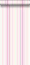 ESTAhome behangpapier strepen licht roze en beige - 138806 - 53 cm x 10,05 m