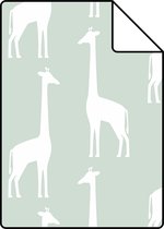 Proefstaal ESTAhome behangpapier giraffen mintgroen - 139058 - 26,5 x 21 cm