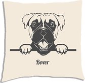 Sierkussen - Boxer - Wit - 45 Cm X 45 Cm