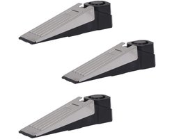 3x Zwarte anti inbraak deurstoppers/deurwiggen met alarm 16 cm - 100 dB - Huisbeveiliging - Beveiligingsysteem - Anti-inbraak alarmen - Deurstoppers/deurwiggen