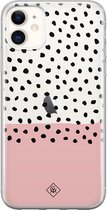 iPhone 11 transparant hoesje - Pink spots | Apple iPhone 11 case | TPU backcover transparant