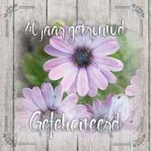 Kaart - Vierkant - 15x15cm - Met envelop - 40 jaar getrouwd gefeliciteerd - Huwelijk - Majestic Ally - 12 stuks