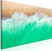 Schilderijen Op Canvas - Schilderij - Coast (1 Part) Narrow Green 120x40 - Artgeist Schilderij