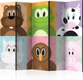 Kamerscherm - Scheidingswand - Vouwscherm - Cheerful animals II [Room Dividers] 225x172 - Artgeist Vouwscherm