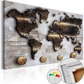 Schilderijen Op Canvas - Afbeelding op kurk - Golden Journey [Cork Map] 60x40 - Artgeist Schilderij