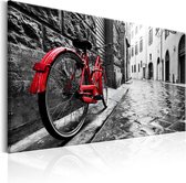 Schilderijen Op Canvas - Schilderij - Vintage Red Bike 60x40 - Artgeist Schilderij