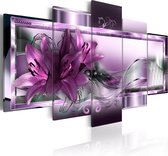 Schilderijen Op Canvas - Schilderij - Purple Lilies 100x50 - Artgeist Schilderij