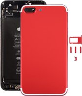 Let op type!! 6 in 1 for iPhone 7 Plus (Back Cover (With Camera Lens)  + Card Tray + Volume Control Key + Power Button + Mute Switch Vibrator Key + Sign) Full Assembly Housing Cover (Red+Whit
