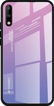 Voor Huawei Enjoy 10 Gradient Color Glass Case (Lichtpaars)