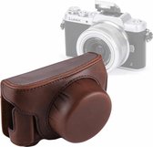 Full Body Camera PU lederen cameratas Tas met riem voor Panasonic Lumix GF7 / GF8 / GF9 (12-32mm / 14-42mm lens) (koffie)