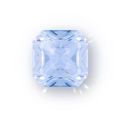 Quiges - Eligo Verwisselbaar Glas geslepen 10 mm Vierkant Zirkonia Blauwe Gloed voor Zilveren Ring - 10 mm - ER10S013