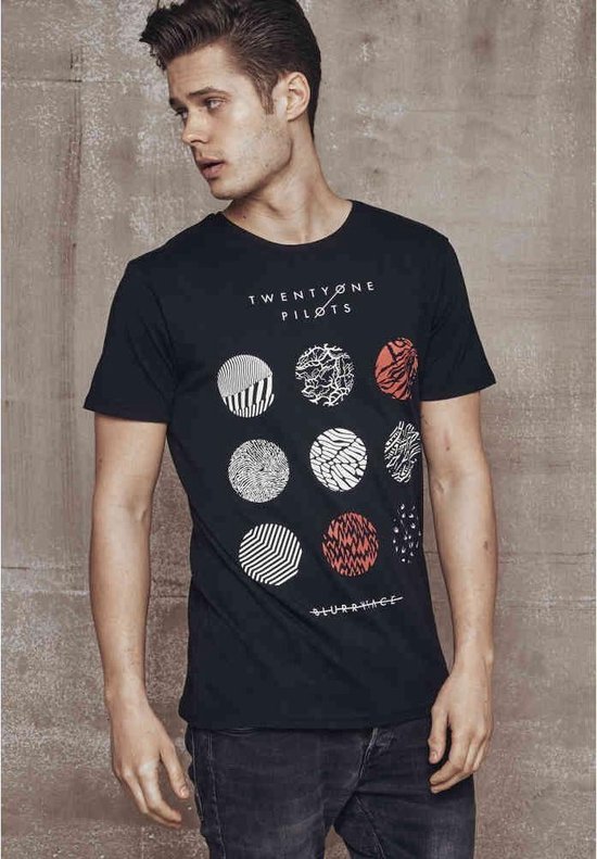 Mister Tee Twenty One Pilots - Twenty One Pilots Pattern Circles Heren T-shirt - M - Zwart