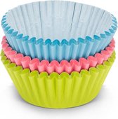Patisse Moules à Cupcake 5cm Papier Bleu / Rose / Vert 90 Pièces