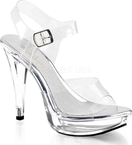Fabulicious - COCKTAIL-508 Sandaal met enkelband - US 8 - 38 Shoes - Transparant
