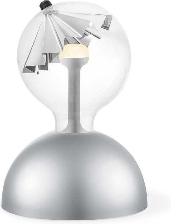 Home Sweet Home tafellamp Move Me - tafellamp Bumb inclusief LED Move Me lamp - lamp 17 cm - tafellamp hoogte 25 cm - inclusief E27 LED lamp - zilver/wit