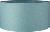 Home Sweet Home - lampenkap cilinder - transparant - canvas - klassieke lampenkap - Ø50cm H25cm - E27 fitting - petrol - blauw