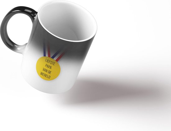 Magische mok: medaille Liefste papa van de wereld - Vaderdagcadeau