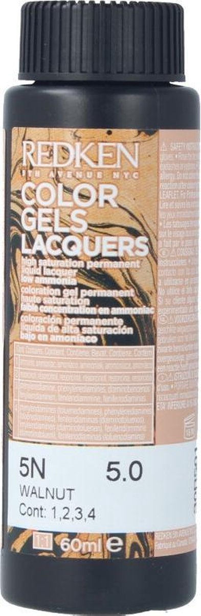 Permanente kleur Redken Color Gel Lacquers 5N-walnut (3 x 60 ml)